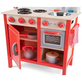 New Classic Toys - Kinderküche Bon Appétit - De Luxe - Rot